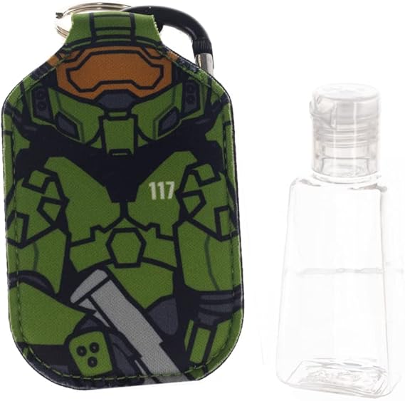 Halo Master Chief UNSC Keychain with Hand Sanitizer Bottle Holder