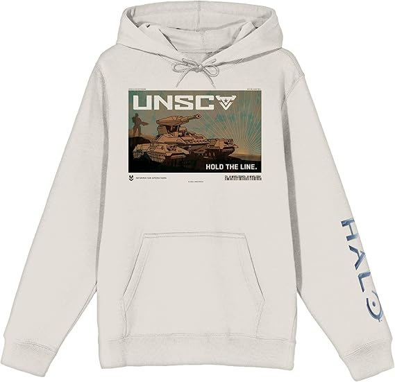 Bioworld Halo UNSC Hold The Line Long Sleeve Sand Adult Hooded Sweatshirt